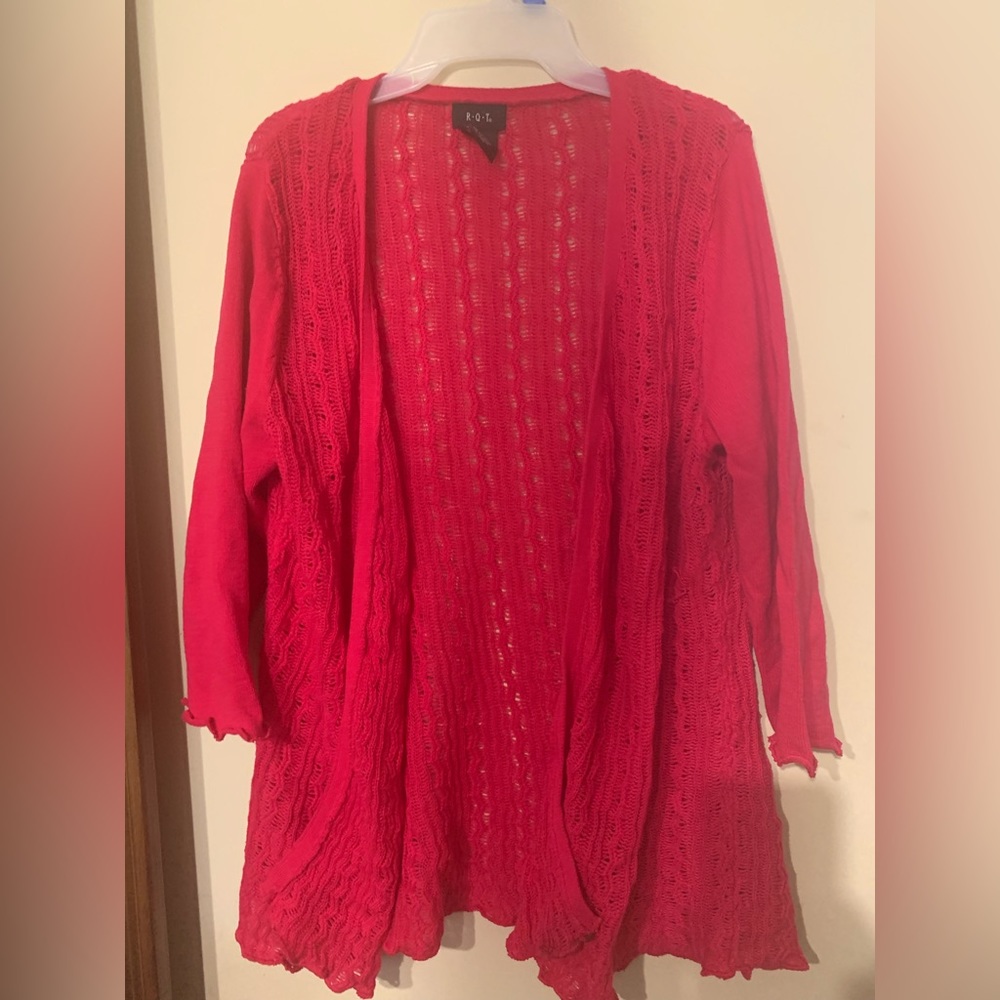 Hot pink knit cardigan